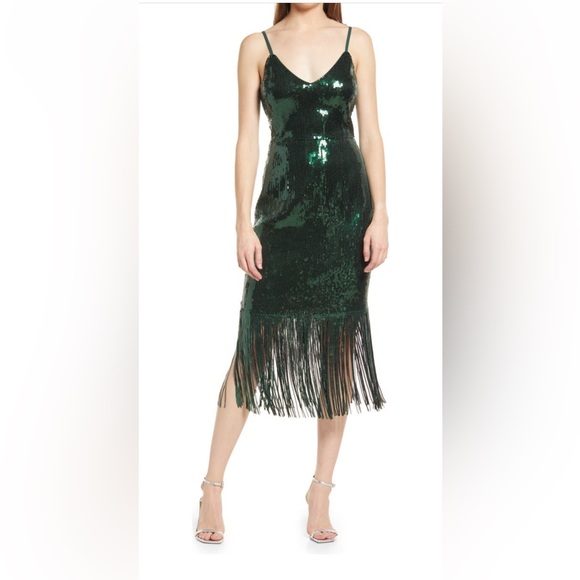 Lulus Dresses & Skirts - Lulus Anjou Sequin Fringe Sleeveless Midi Dress